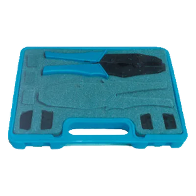 Kit de Pinzas / 2 Juegos de Mordazas Intercambiables / Conectores de Anillo Plegable / Estuche de Plástico / AWG 22-8