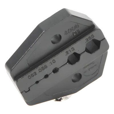 Mordaza para Plegar Conectores de Anillo / 5 Cavidades Intercambiables / Cables RG-58/U, RG-59/U, RG-142/U, RG-8/X / 0.052" a 0.255"