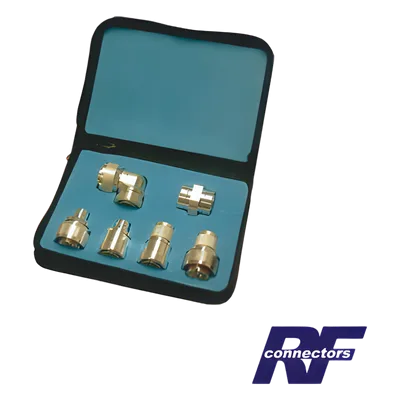 Kit de Adaptadores RF / 7-16 DIN y N / 6 Piezas / Rectos y Angulares / Telecomunicaciones