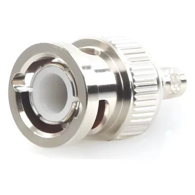 Conector BNC Macho / Anillo Plegable / Bronce Niquelado / Contacto Oro / Para LP-195, LMR-195, RG-58/U, RG-142/U