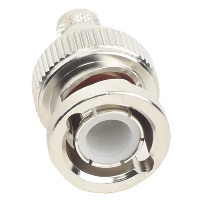 Conector BNC Macho / Anillo Plegable / RG-8/X / LMR-240 / Belden 9258 / Cuerpo Bronce Niquelado