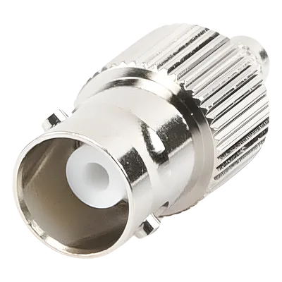 Conector BNC Hembra / Anillo Plegable / Bronce Niquelado / Contacto Oro / Teflón / LP-195, LP-142, RG-58/U, RG-142/U
