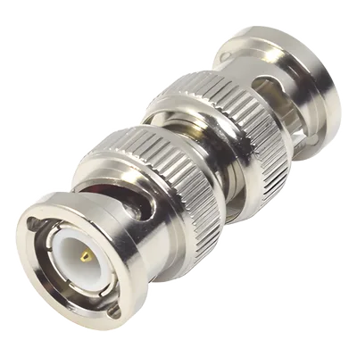 Adaptador en Línea / BNC Macho a BNC Macho / 50 Ohm / Bronce Niquelado / 14 x 33 mm