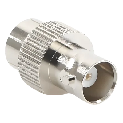 Adaptador de Interconexión / BNC Hembra a Conector-Rosca / Cuerpo Niquelado / Contacto de Plata / Compatible Kenwood e Icom