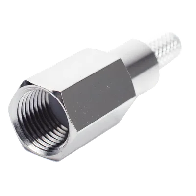 Conector Coaxial FME Macho / Anillo Plegable / Cable RG-58/U / Cuerpo Níquel / Contacto Oro / Aislante Teflón