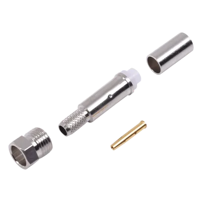 Conector FME Hembra de Anillo Plegable para Cable RG-58/U, Níquel/ Oro/ Teflón.