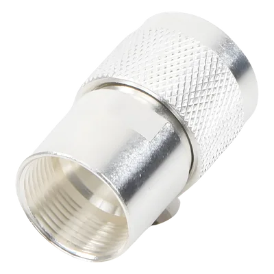 Conector Coaxial N Macho / Rosca / Cables LMR-400, 9913, RG8/U-SYS / Cuerpo Bronce Plateado / Contacto Oro / Aislante Teflón