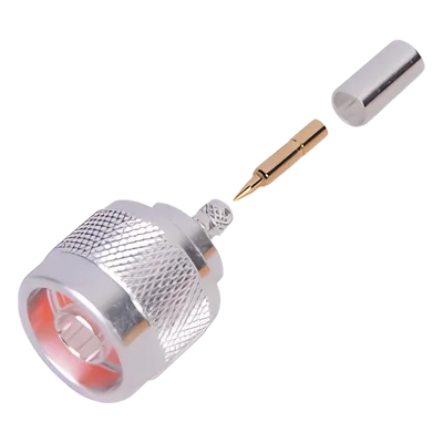 Conector RF N Macho / Anillo Plegable / 50 Ω / 0-11 GHz / Para Cable RG-58/U