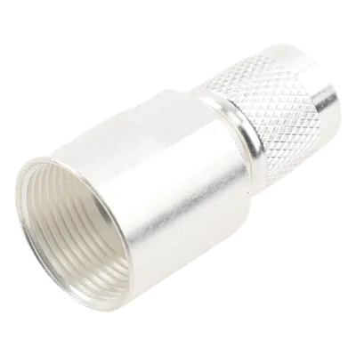Conector Coaxial TNC Macho / 50 Ohm / Rosca / Para Cable LMR-400 y Equivalentes / Cuerpo Bronce Plateado / Contacto Oro / Aislante Teflón