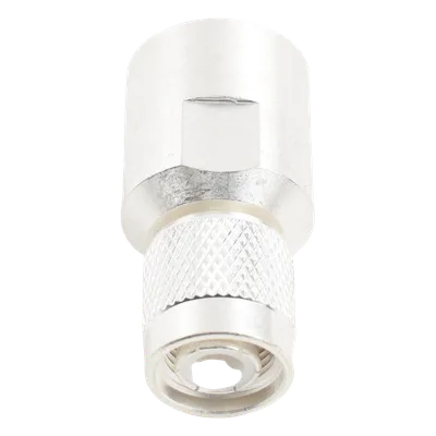 Conector Coaxial TNC Macho / 50 Ohm / Rosca / Para Cable LMR-400 y Equivalentes / Cuerpo Bronce Plateado / Contacto Oro / Aislante Teflón