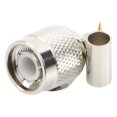 Conector Coaxial TNC Macho / Anillo Plegable / Cables RG-58/U y LMR-195 / Cuerpo Níquel / Contacto Oro / Aislante Delrin