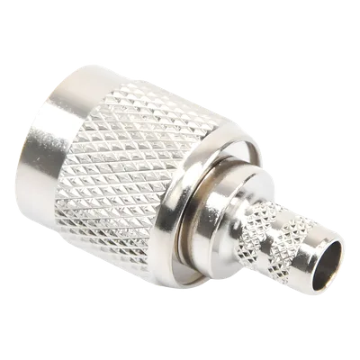 Conector TNC Macho / Anillo Plegable / LMR-240 RG-8/X Belden 9258 / Níquel Oro Delrin