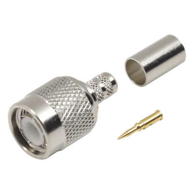 Conector TNC Macho / Anillo Plegable / LMR-240 RG-8/X Belden 9258 / Níquel Oro Delrin