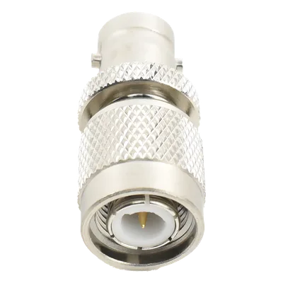 Adaptador en Línea, de Conector TNC Macho a BNC Hembra, Níquel /Oro /Teflón.