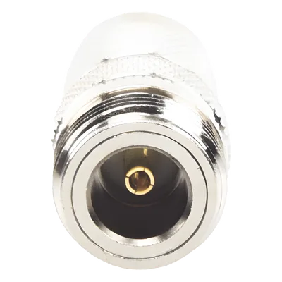 Adaptador RF Coaxial / TNC Macho a N Hembra / Montaje en Línea / Frecuencia 11 GHz / Bronce Niquelado / Contacto Oro / Aislante Teflón