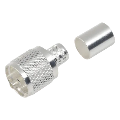 Conector UHF Macho / Anillo Plegable / RG-8, RG-213/U, BELDEN 8237, 8267 / Cuerpo Bronce Niquelado