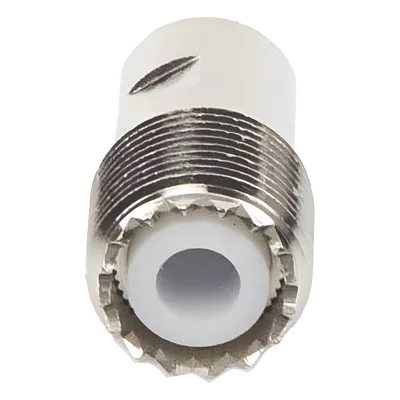 Conector UHF hembra / SO-239 / Roscable / RG-58/U / RG-142/U / Bronce niquelado / Teflón