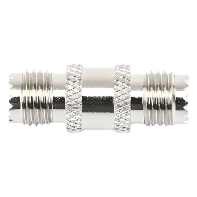 Adaptador Barril RF / Mini-UHF Hembra a Mini-UHF Hembra / Montaje en Línea / Cuerpo Bronce Niquelado / Contacto Oro / Aislante Teflón