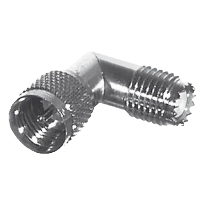 Adaptador en Ángulo Recto / Mini-UHF Macho a Hembra / Ingleteado / Níquel / Oro / Teflón