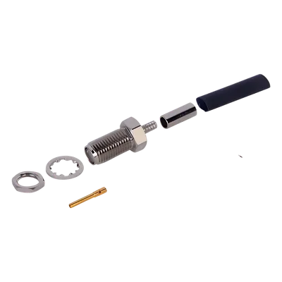 Conector SMA / Hembra / Montaje Chasis D Plano / Anillo Plegable / 12.4 GHz / 50 Ohm / RG-174/U