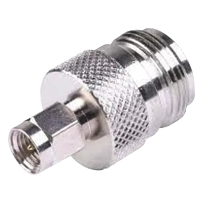 Adaptador RF Coaxial / SMA Macho a N Hembra / En Línea / Cuerpo Bronce Niquelado / Contacto Oro / Aislante Teflón