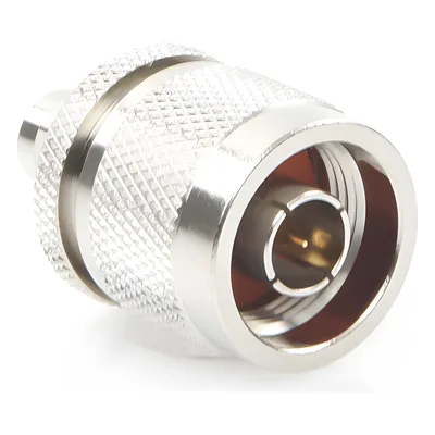 Adaptador Coaxial en Línea / SMA Macho a N Macho / Frecuencia 11 GHz / Cuerpo Bronce Niquelado / Aislante Teflón