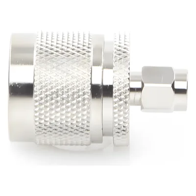 Adaptador Coaxial en Línea / SMA Macho a N Macho / Frecuencia 11 GHz / Cuerpo Bronce Niquelado / Aislante Teflón