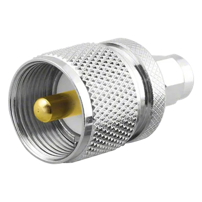 Adaptador en Línea / SMA Macho a UHF Macho PL-259 / Cuerpo Bronce Niquelado / Contacto Oro / Aislante Teflón