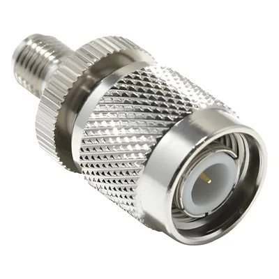 Adaptador en Línea / SMA Hembra a TNC Macho / Bronce Niquelado / Contacto Oro / Aislante Teflón