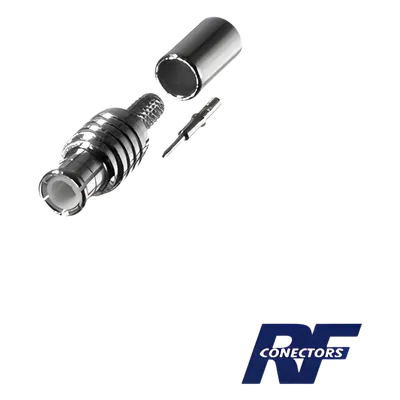 Conector MCX Macho / Anillo Plegable / RG-316/U / Grupo B1 / Bronce Niquelado / Contacto Oro / Aislante Teflón