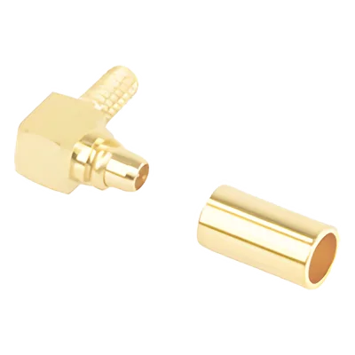 Conector Coaxial / MMCX Macho / Ángulo Recto / Anillo Plegable / Oro/Teflón / RG-174/U, LMR-100A