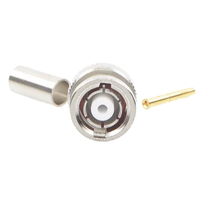 Conector BNC Macho Inverso / Anillo Plegable / Bronce Niquelado / Contacto Oro / Teflón / RG-58/U / RG-142/U