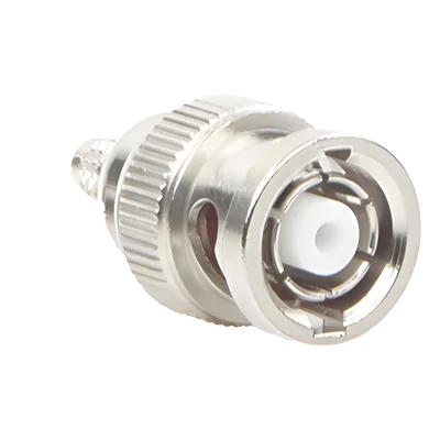 Conector BNC Macho Inverso / Anillo Plegable / Bronce Niquelado / Contacto Oro / Teflón / RG-58/U / RG-142/U