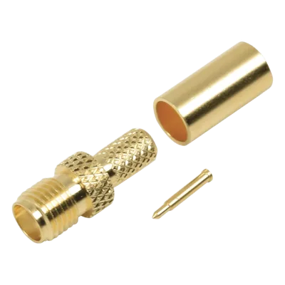 Conector Coaxial SMA / Hembra Inverso / Anillo Plegable / Cable RG-58/U / Recubrimiento Oro / Aislante Teflón
