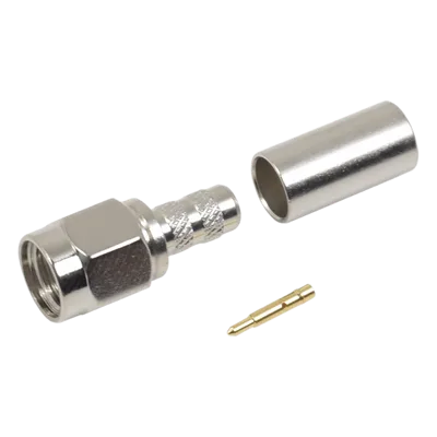 Conector RF SMA Macho / Anillo Plegable / 50 Ω / 12.4 GHz / RG-58/U LMR-195 / Teflón PTFE