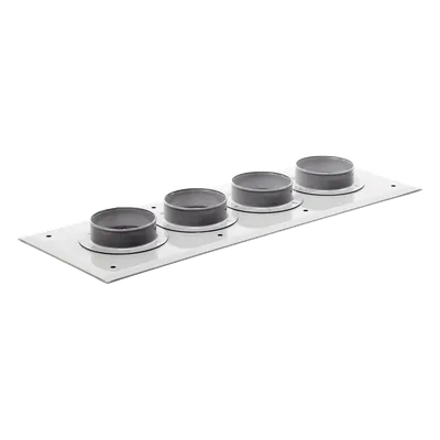 Placa Pasamuro / 4 Puertos / 4.0' (101.6 mm) / Aluminio / IP66 / 25.50 x 9.50 in