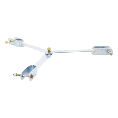 Brida de Sujeción para Retenida / Tipo Delta con Apoyo Central / Acero ASTM-36 / Galvanizado Electrolítico / Tornillería Grado 5 / Compatible con Tramos STZ30