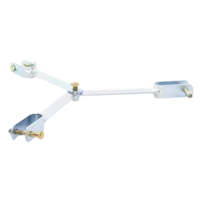 Brida de Sujeción para Retenida / Tipo Delta con Apoyo Central / Acero ASTM-36 / Galvanizado Electrolítico / Tornillería Grado 5 / Compatible con Tramos STZ30