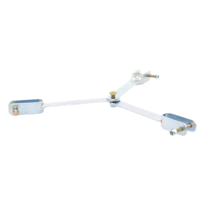 Brida de Sujeción para Retenida / Tipo Delta con Apoyo Central / Acero ASTM-36 / Galvanizado Electrolítico / Tornillería Grado 5 / Compatible con Tramos STZ30
