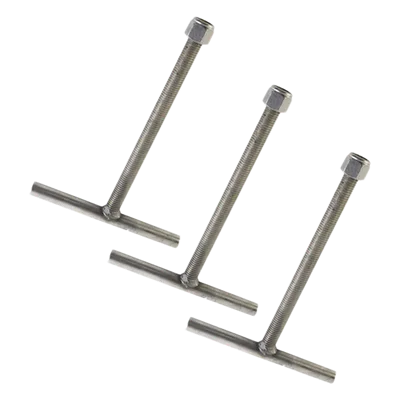 Juego de Anclas / Varilla Roscada 20x27 cm / Acero Galvanizado por Inmersión / 3 Piezas / 0.66 x 0.89 pies