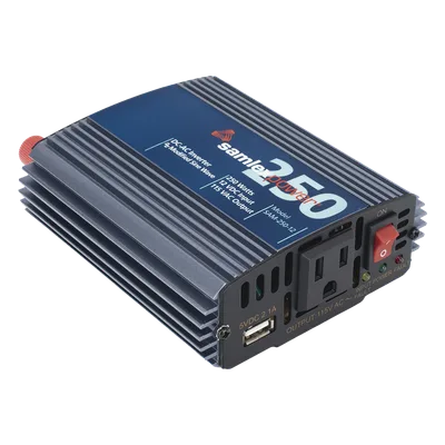 Inversor de Corriente CD-CA / 250 W / Entrada 12 Vcc / Salida 115 Vca 60 Hz / Onda Sinusoidal Modificada / 0.82 ft Cable Encendedor