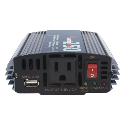 Inversor de Corriente CD-CA / 250 W / Entrada 12 Vcc / Salida 115 Vca 60 Hz / Onda Sinusoidal Modificada / 0.82 ft Cable Encendedor