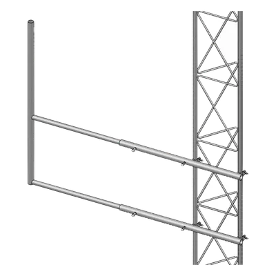 Brazo Lateral para Torre / Acero ASTM A36 / Galvanizado Electrolítico ASTM B-633 / Tubo 1' Ced. 30 / Altura 1 m (3.28 ft) / Peso 7.35 kg / Compatible STZ35