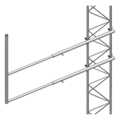 Brazo de Montaje Tipo F / Acero ASTM A36 / Galvanizado por Inmersión en Caliente / Largo 1 m (3.3 ft) / Peso 7.45 kg / Compatible con Tramo STZ-45G