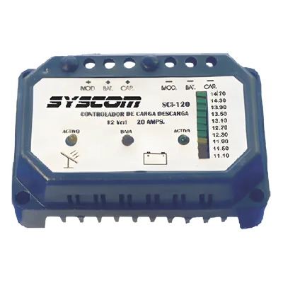 Controlador de Carga Solar / 20 A / 24 Vcc / Protección de Baterías