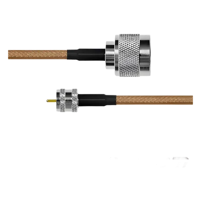 Cable Coaxial RG142/U / 30 cm / N Macho a MINI UHF Macho / 0.98 pies