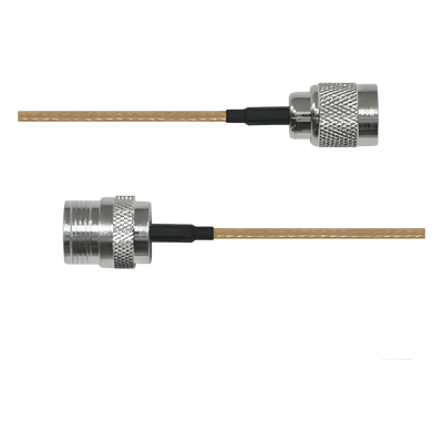 Cable coaxial RG142 / Conector N hembra a TNC macho inverso / 60 cm (1.97 ft) / Jumper para redes inalámbricas