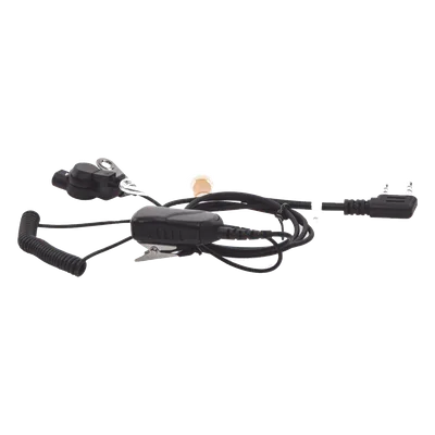 Micrófono de Solapa con Audífono Discreto / Tubo Acústico Intercambiable / Cable Reforzado Poliuretano / PTT Integrado / Compatible Kenwood Serie G
