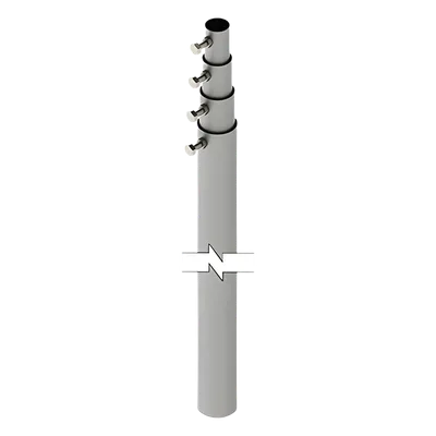 Mástil Telescópico / 12 m (39.4 ft) / 4 Secciones / Carga 6 kg / Diámetro Antena 25 cm / Calibre 20 Galvanizado