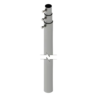 Mástil Telescópico / 9 m (29.5 ft) / 3 Secciones / Carga 6 kg / Antenas hasta 25 cm / Galvanizado Calibre 20